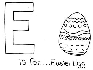 Letter E coloring page